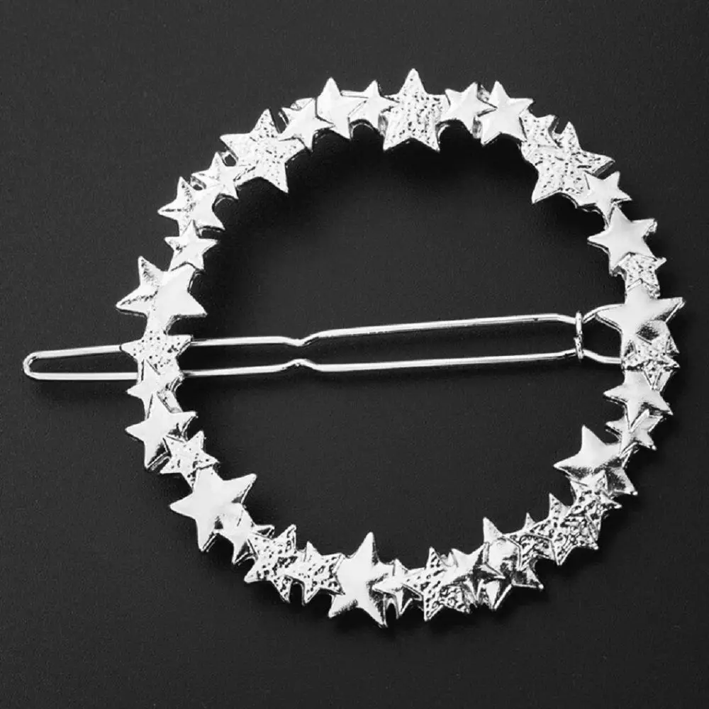 Модные полые металлические заколки для волос геометрические звезды женские