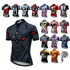 Веломайка Weimostar мужская с коротким рукавом, рубашка с черепом, одежда для езды на велосипеде, лето 2021