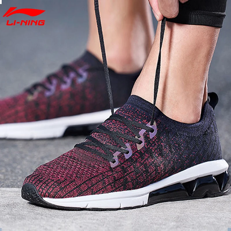 Li-Ning мужские беговые кроссовки с пузырьковой дуговой подушкой, светоотражающие спортивные кроссовки с дышащей подкладкой ARHN049 SJAS18