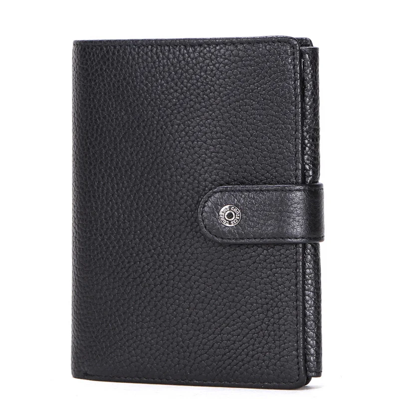 New Design trend men's and women's general Leather Passport Bag Fashion multi-function buckle certificate clip High-quality