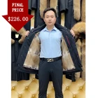 Мужская Меховая куртка, зимняя парка, натуральное меховое пальто Muskrat, Модное теплое пальто с капюшоном, зимнее пальто высокого качества