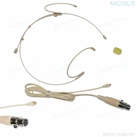 micwl detachable plugs dual ear hook headset microphone for akg samson gemini wireless transmitter mini ta3f xlr