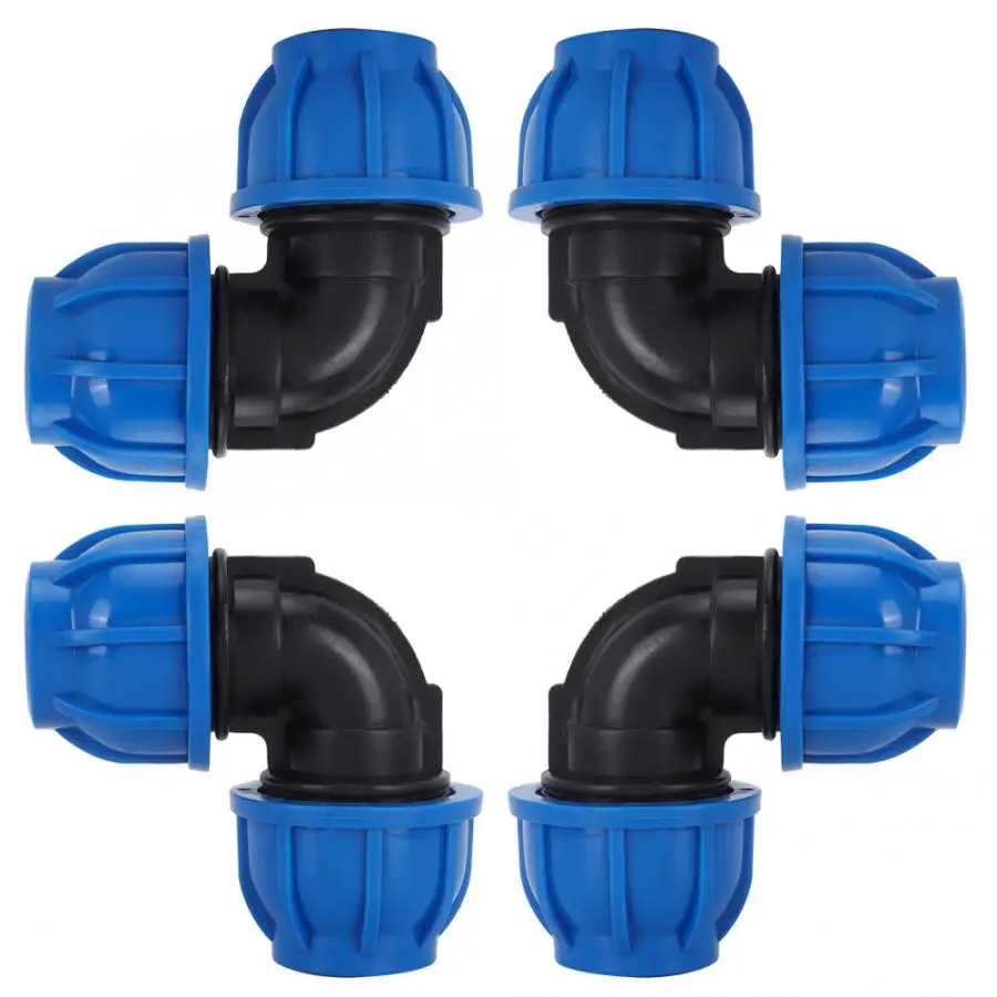 4 шт./компл. PE пластиковый от 32 мм до коленчатый адаптер соединитель фитинги для