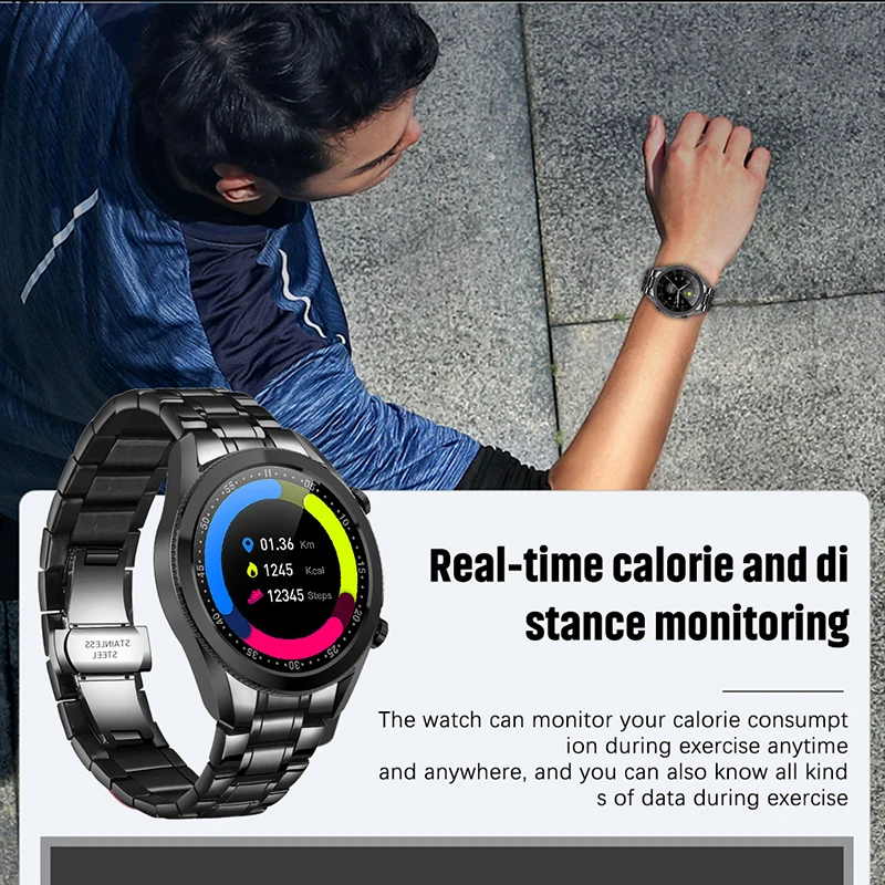 

LIGE 2020 Steel Band Smart Watch Men Full Touch Screen Sports Fitness Watch Waterproof Bluetooth For Android ios smartwatch Mens