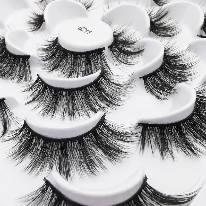 Mink eyelashes 3d mink hair eyelashes10 pairs long makeup 3d faux nature fake lashes extension false eyelashes Wholesale(10P