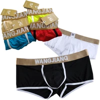 pouch boxer low waist transparent wj men underwear through sexy sheer breathable summer man silk shorts