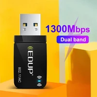 edup 1300mbps usb wifi ac adapter dual band wireless usb lan network card 802 11ac mini portable wi fi adapter for pc laptop