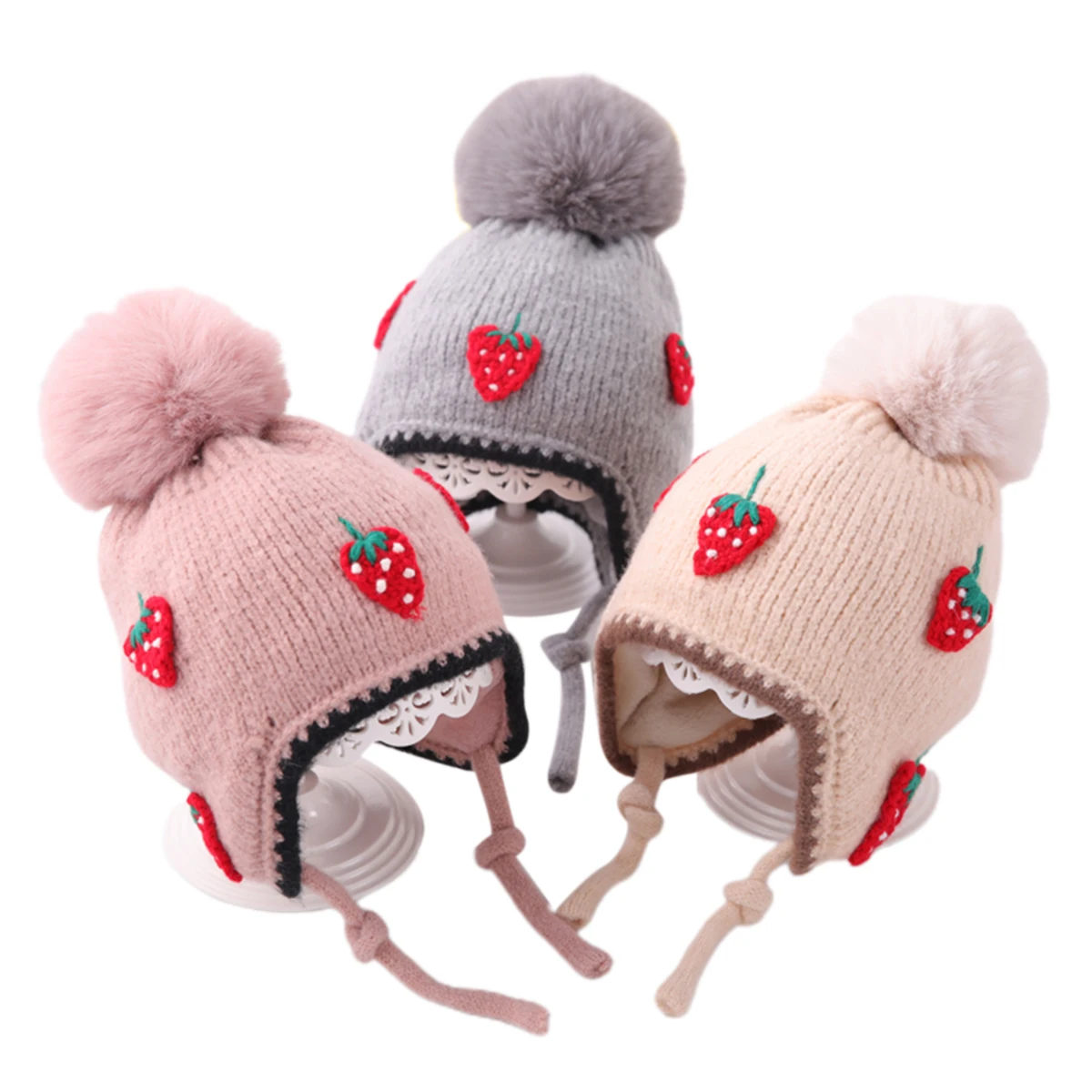 Зимняя трикотажная шапка с флисовой подкладкой и теплыми ушами | Детская одежда