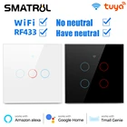 Умный сенсорный выключатель SMATRUL Tuya, Wi-Fi, 220 В, без нейтрального провода, настенный двухсторонний контроль, 433RF, дистанционное включение и выключение, для Alexa Google Home
