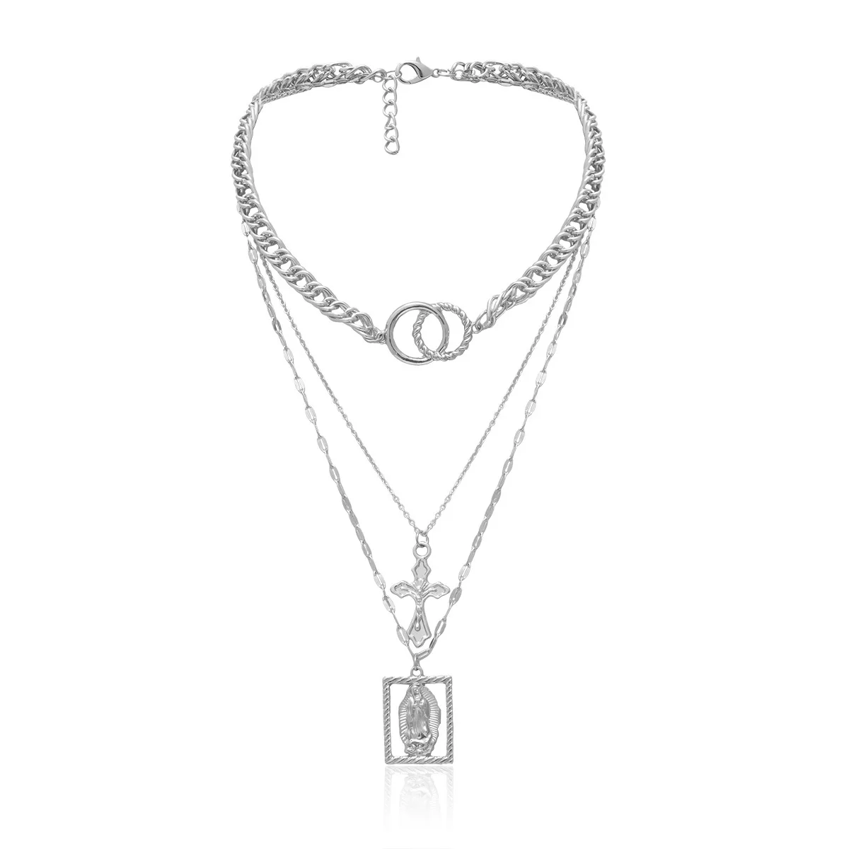 Style3 Silver Золото Серебро Длинная кисточка Крест Иисуса четки Девы Марии жемчужное ожерелье женское католическое христианское религиозное ожерелье s - Окраска металла: Style3 Silver