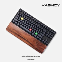 kashcy solid wooden rosewood palm rest for ergonomic gaming mechanical keyboard wrist support pad 60 87 104 108keys