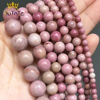 natural stone red rhodonite round loose spacer beads for jewelry making diy bracelet earrings accessories 15 4681012mm