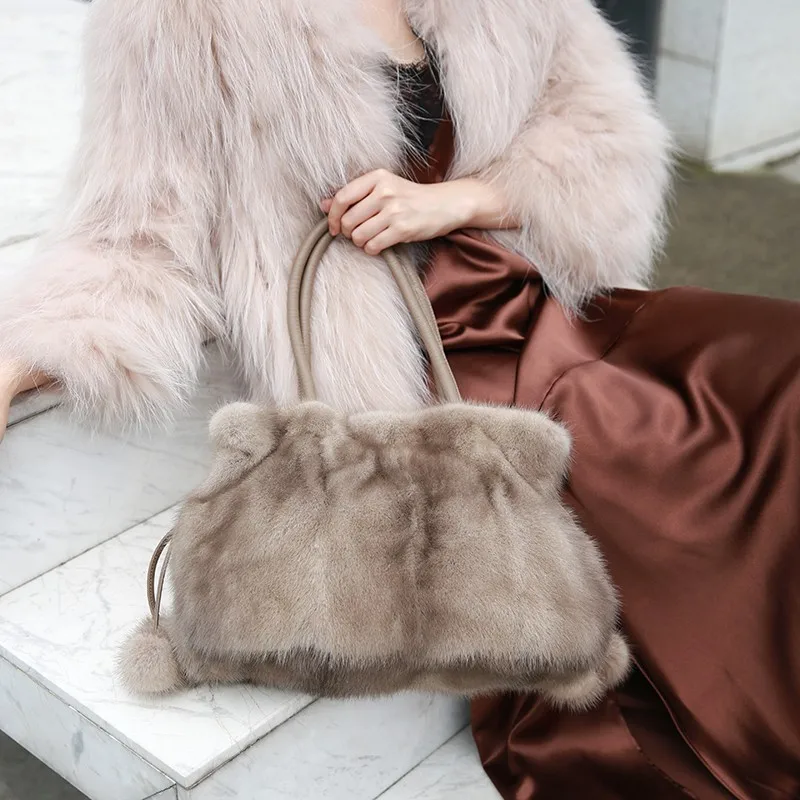 2020 женская сумка из натурального меха норки сумки на запястье зимние модные