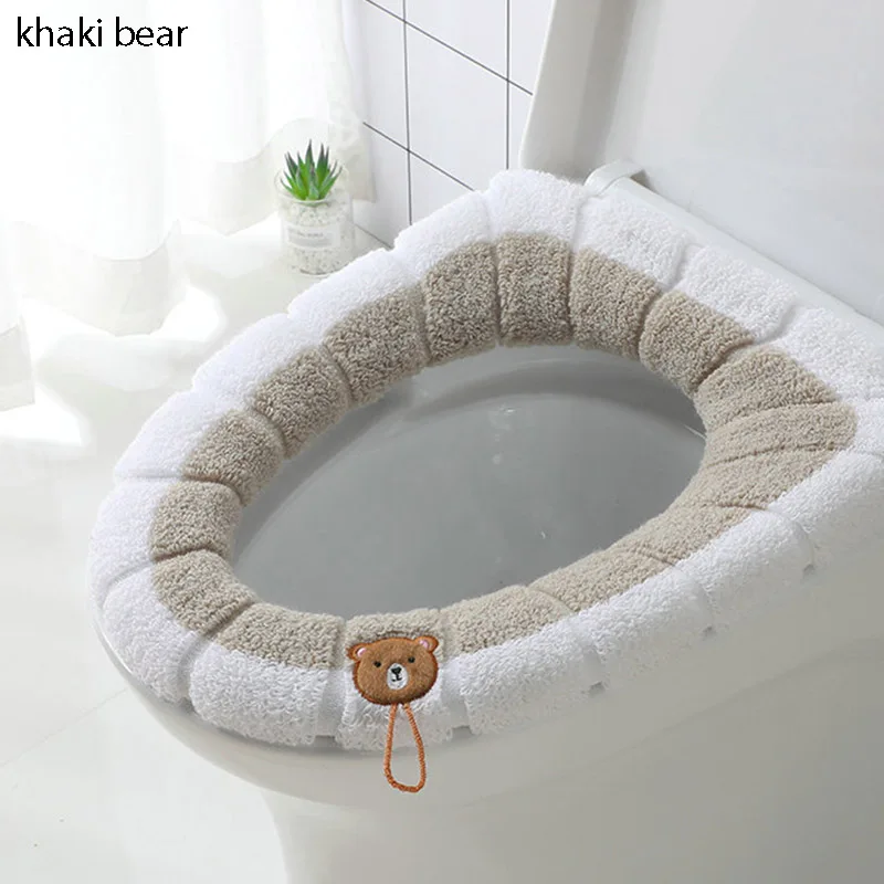 

1Pcs Mat Two Colors Bathroom Accessories Pumpkin Pattern 45*35CM Toilet Mat Washable O-shape Toilet Soft Cushion