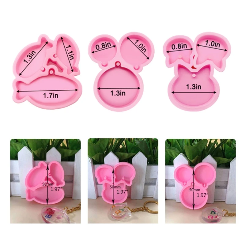 

Shiny Glossy Pet Key Brand Keychain Silicone Epoxy Resin Mold DIY Keychain Pendant Jewelry for Valentine Gift Craft