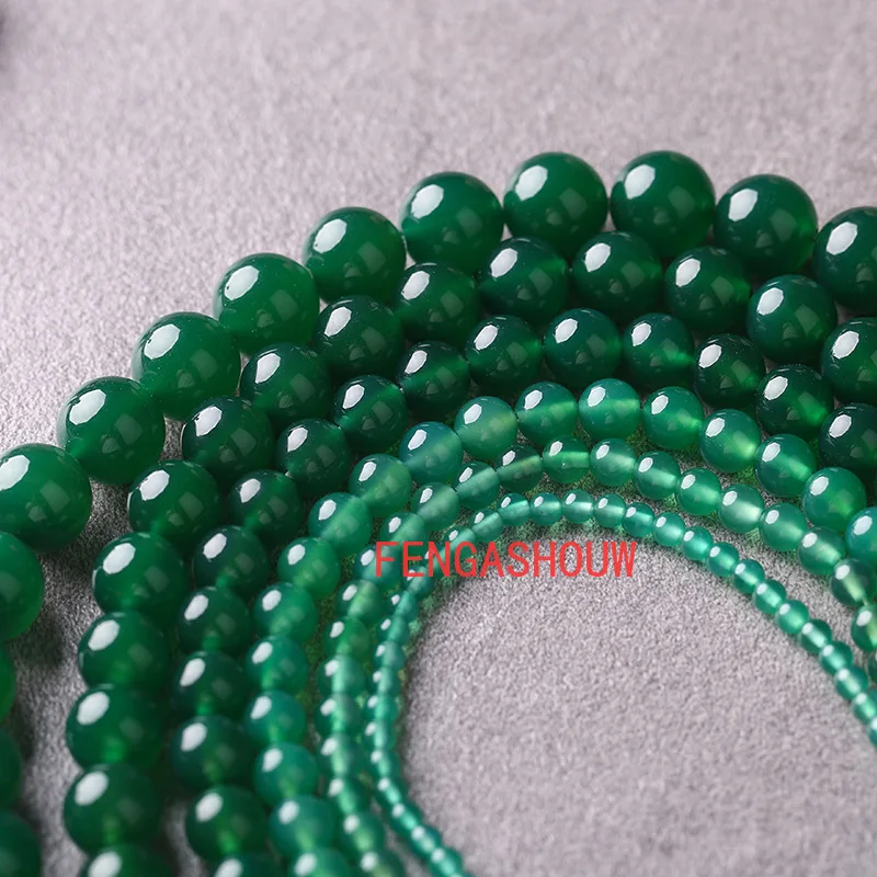 

Лидер продаж, бусины ручной работы из натурального зеленого агата, ожерелье, браслет, аксессуары для изготовления ювелирных изделий, подаро...