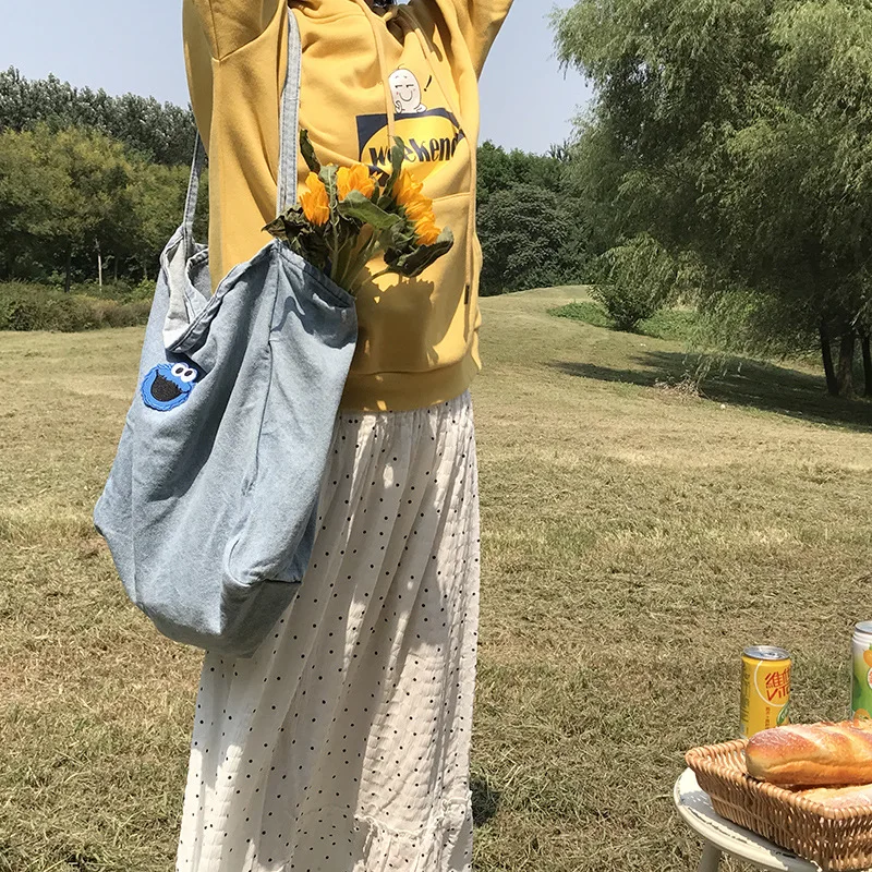 Youda модная Милая дамская сумка с вышивкой из мультфильма Большая вместительная