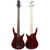 professional 4 string electric bass guitar 24 frets wine red bass guitar solid wood fingerboard stringed musical instrument