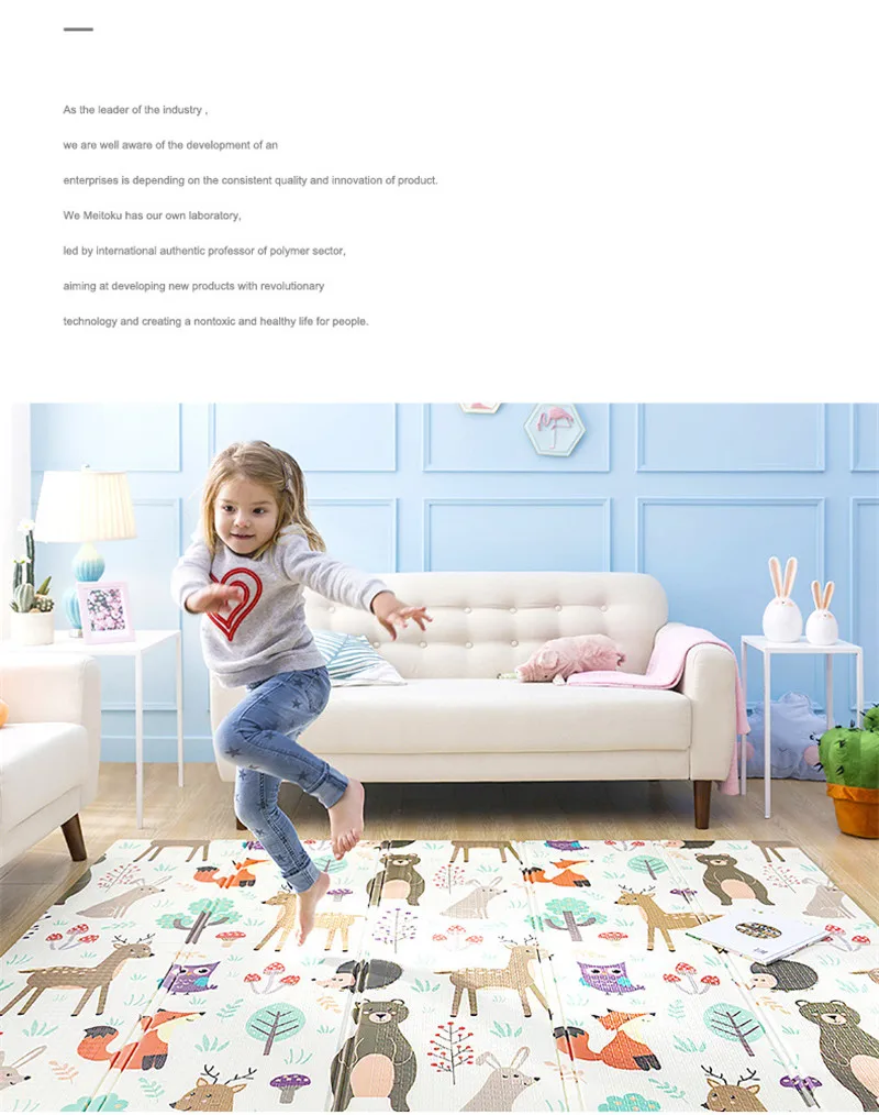 Утолщенный детский двусторонний игровой коврик игрушки Xpe Puzzle BPA Free детский коврик Tapete Infantil детский коврик для ползания складной детский ковер