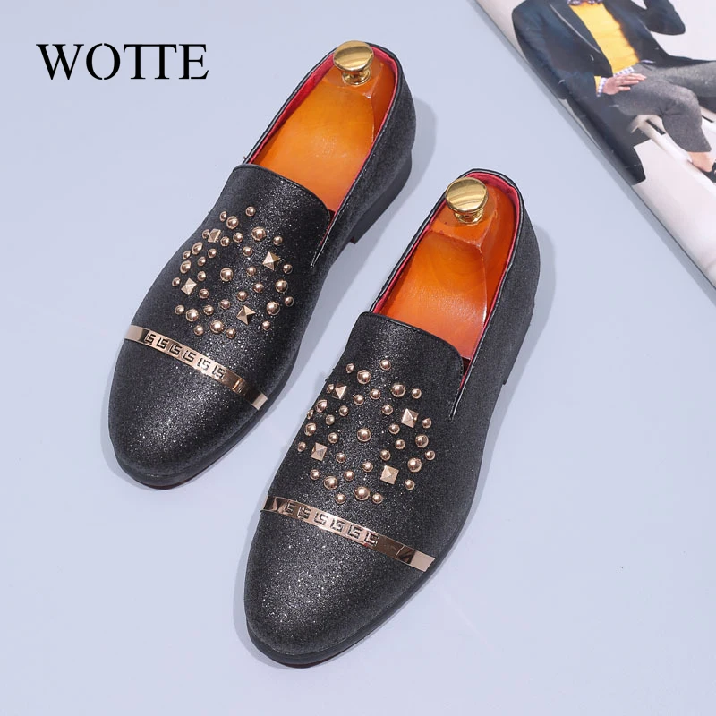 Мужские классические золотые итальянские мужские повседневные туфли модные