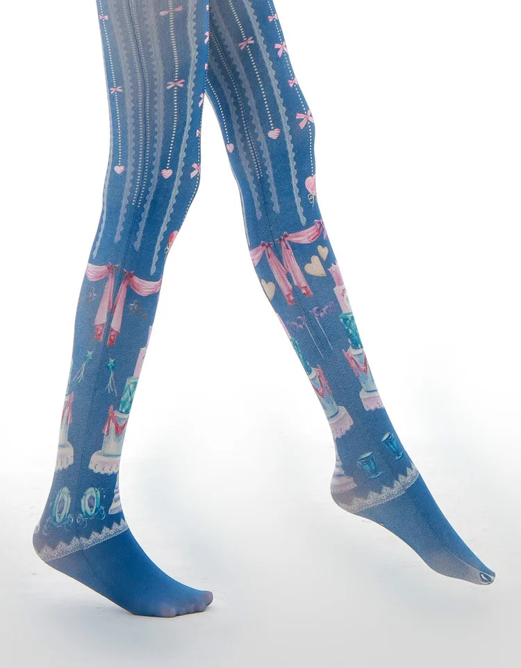 Женские танцевальные носки с принтом торта|Колготки| |