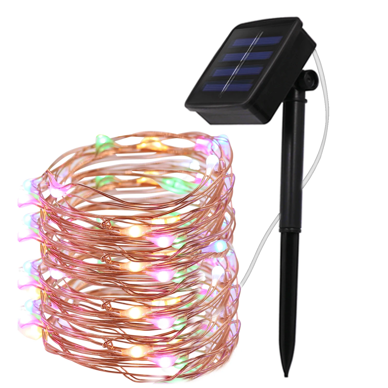 

10m 20m LED Outdoor Solar Lamp String Lights 100/200 LEDs Copper Wire Fairy Lights 8 Mode Holiday Christmas Party Garland