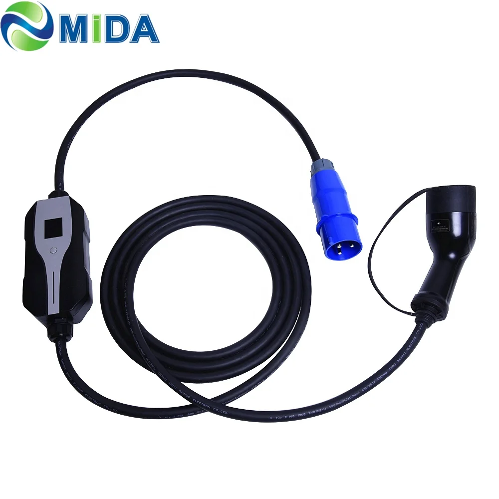 

Single Phase 32A Type 2 Female to CEE Plug Portable EV Charger With 5m Cable