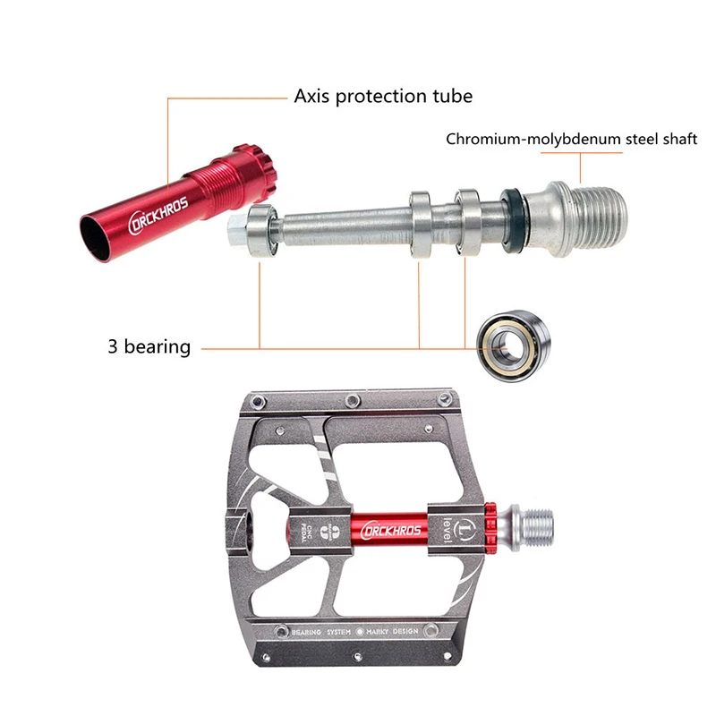

3 Bearings Mountain Bike Pedals Aluminum Alloy 9/16" Cycling Bike Pedal Road BMX Mtb Pedals Platform Bicycle Parts Accessories