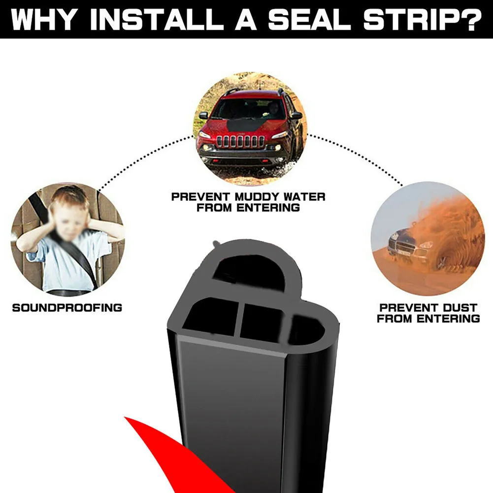 

26Ft Car Door Rubber Seal Strip 8m EPDM Rubber Edge Hood Moulding Trim