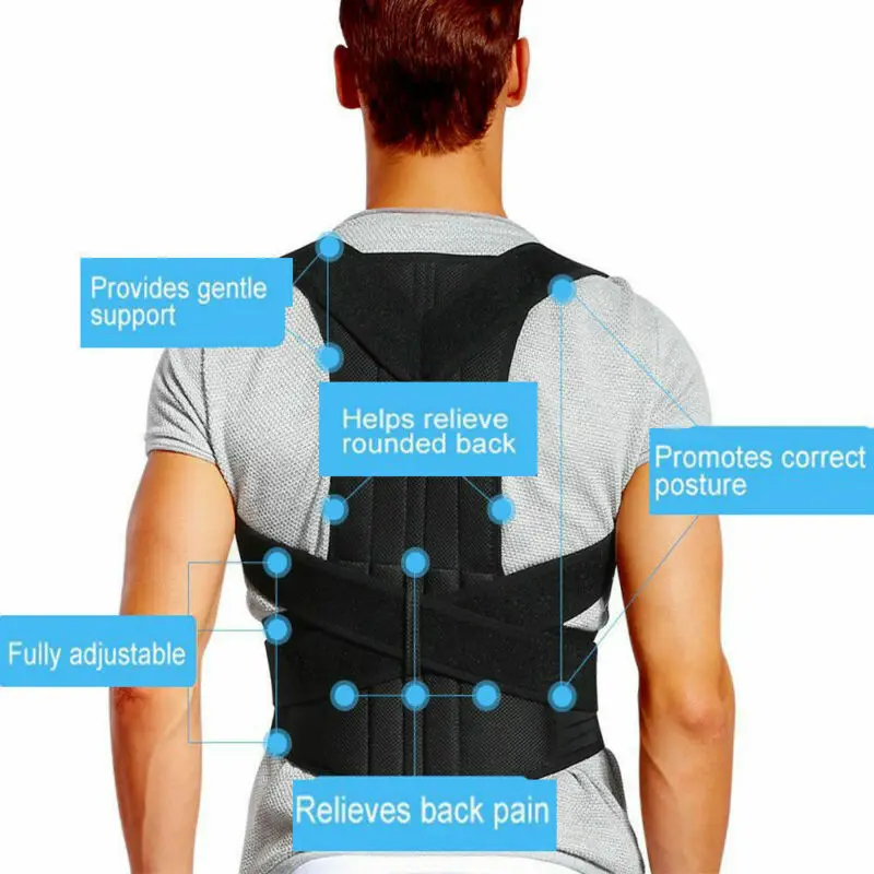 

HIRIGIN Posture Corrector Adjustable Upper Back Brace Support Shoulder Correction Belt Men Body Shapers