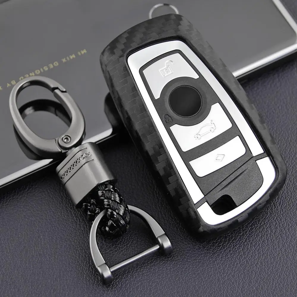 Car-Styling Auto Carbon Fiber Key Cover Shell Case For Bmw New 1 3 4 5 6 7 Series F10 F20 F30 Smart Buttons Accessories | Автомобили и