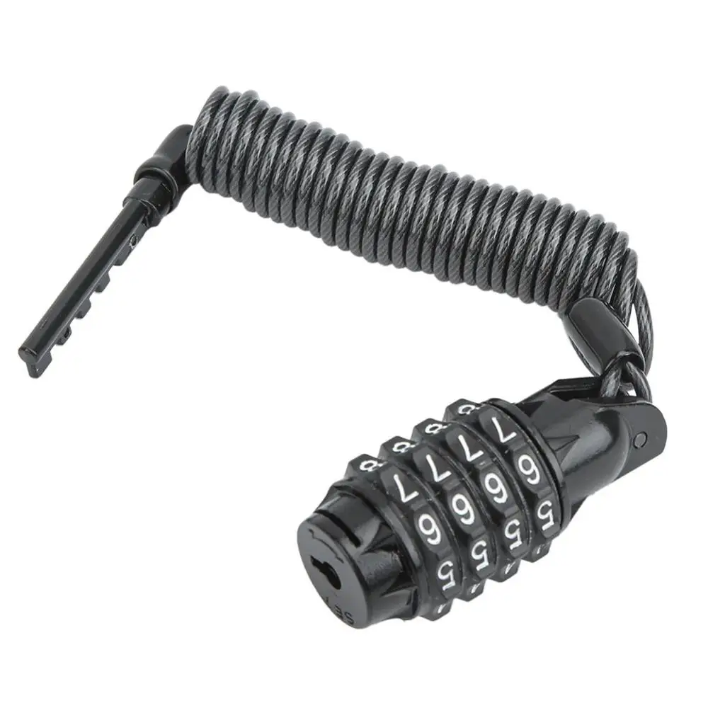 Universal Motorcycle Helmet Lock Cable Code Combination PIN Locking Carabiner Security Reminder Lanyard Spring | Автомобили и