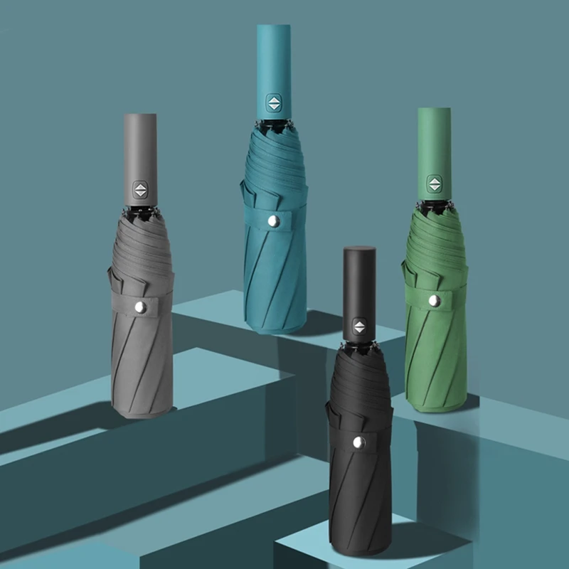 Зонт Автоматический большой мужской прочный Ветрозащитный тройного сложения