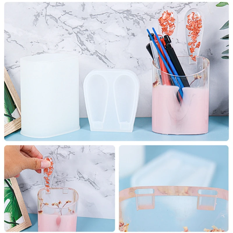 

Silicone Mold DIY Pen Holder Desk Organizer Decoration Table Decor Epoxy Resin Handmade Crafts Molds Gifts Cup Unique