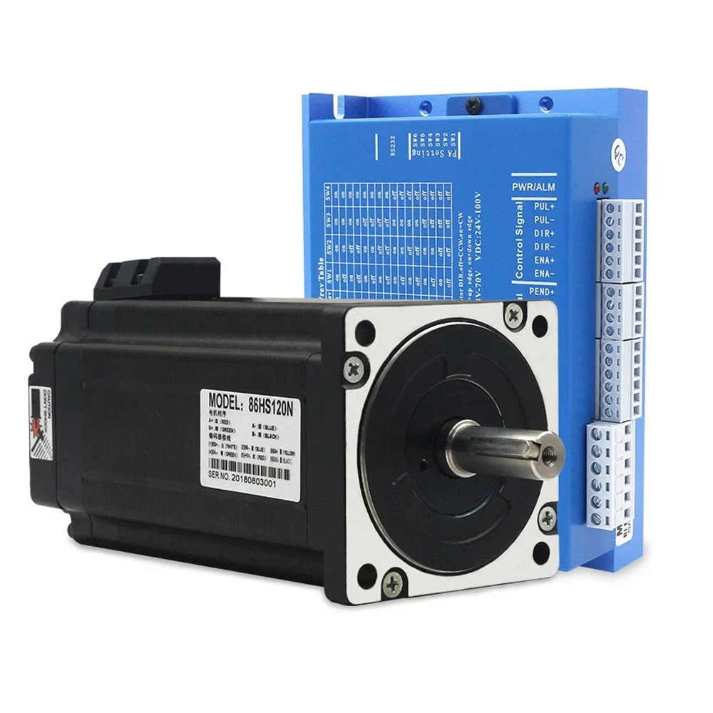 

86 high-speed closed-loop stepper motor driver set 4.5NM 8.5NM 12NM hybrid servo HBS86H send three-meter encoder cable
