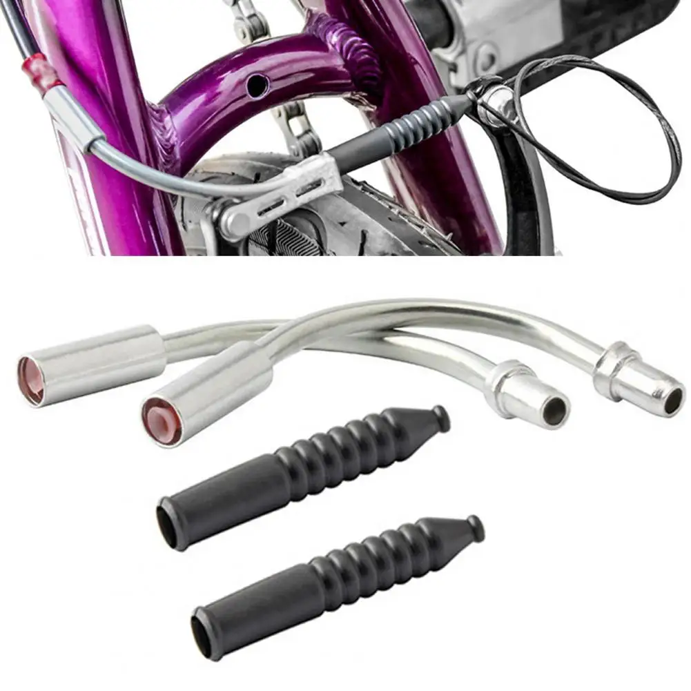 

Convenient to Use 1 Set Useful V Brake Cable Guide Tube Bend Pipe Set Metal Brake Noodles Easy to Install for MTB