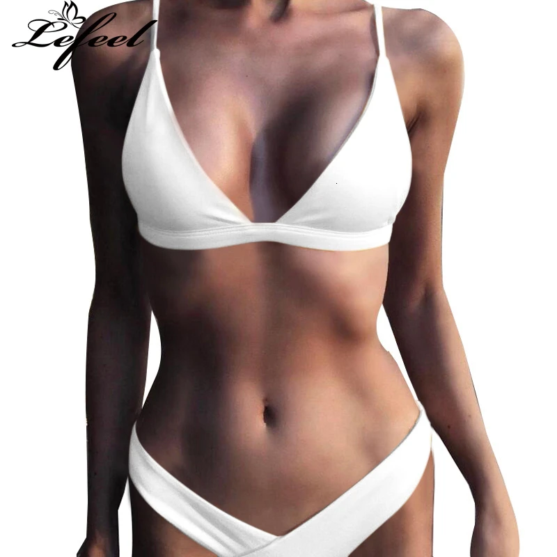 Женское однотонное бикини новинка Ретро стиль купальник сексуальный низкая