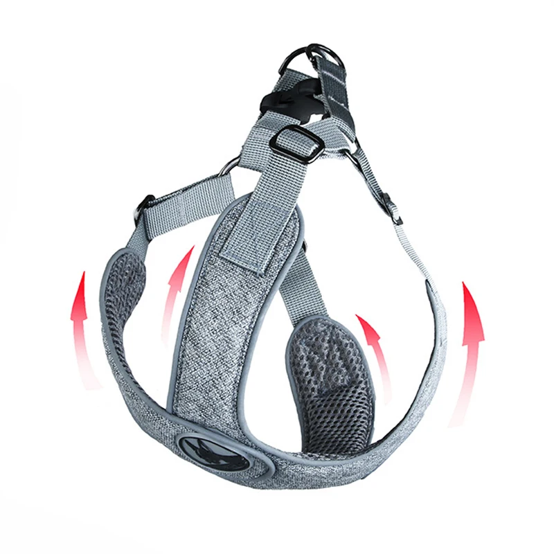 Светоотражающая шлейка для собак с поводком мягкая Воздухопроницаемая сетчатая