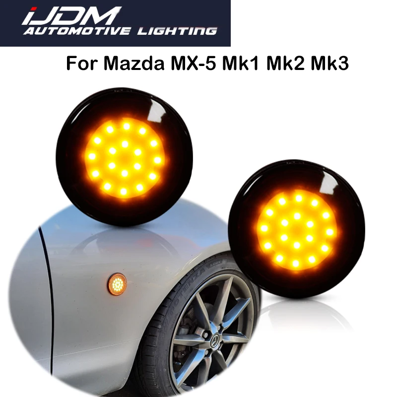 

2 шт. светодиодные, боковые, габаритные фонари Поворотная сигнальная лампа для Mazda MX-5 Mk1 Mk2 Mk3 лицевая сторона повторитель сигнала светодиодные лампы 12V Панель лампа мигалка