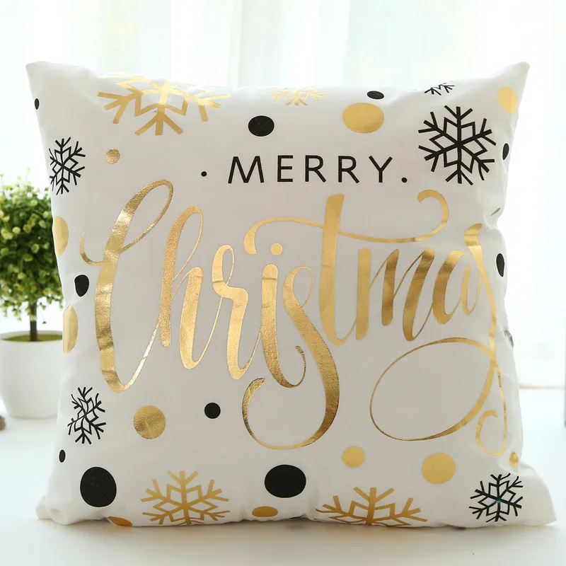 Чехол для подушки с надписью &quotMerry Christmas&quot | Дом и сад