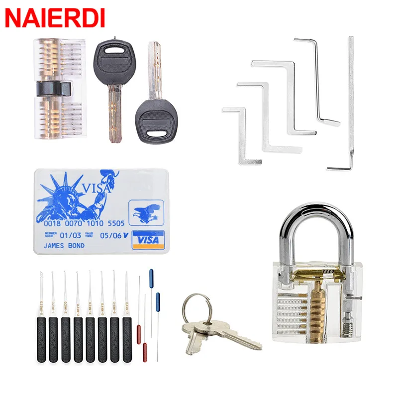 NAIERDI слесарные инструменты набор замков экстрактор сломанных ключей с