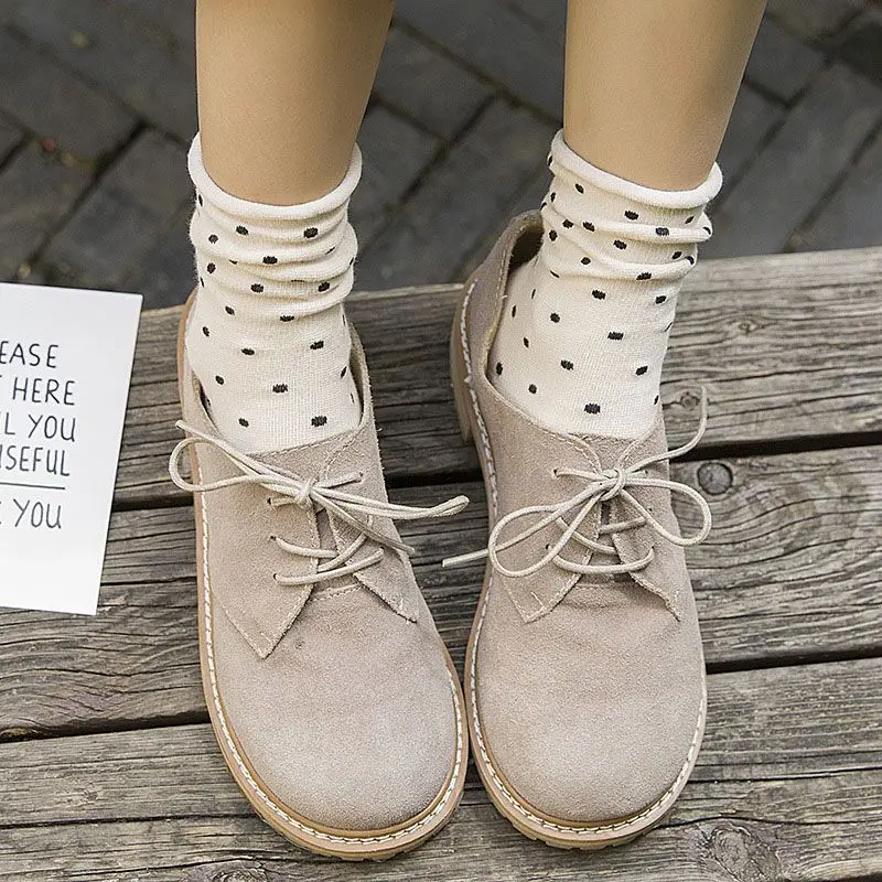 Носки женские короткие в горошек винтажные уличные японском стиле Харадзюку