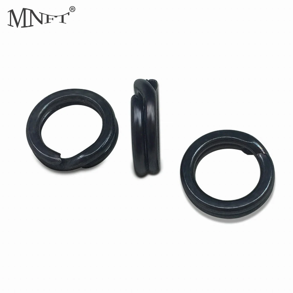 MNFT 100 шт. раздельное Двухслойное кольцо матовое черное антикоррозийное жесткая
