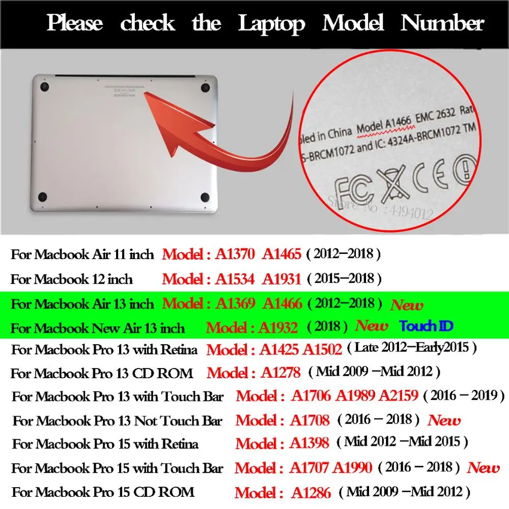 Crystal Matte Laptop Case For MacBook Touch ID A1932 2018 cover Macbook Air 13 A1466 A1369 Pro Retina 11 12 15 Hard Shell | Компьютеры и
