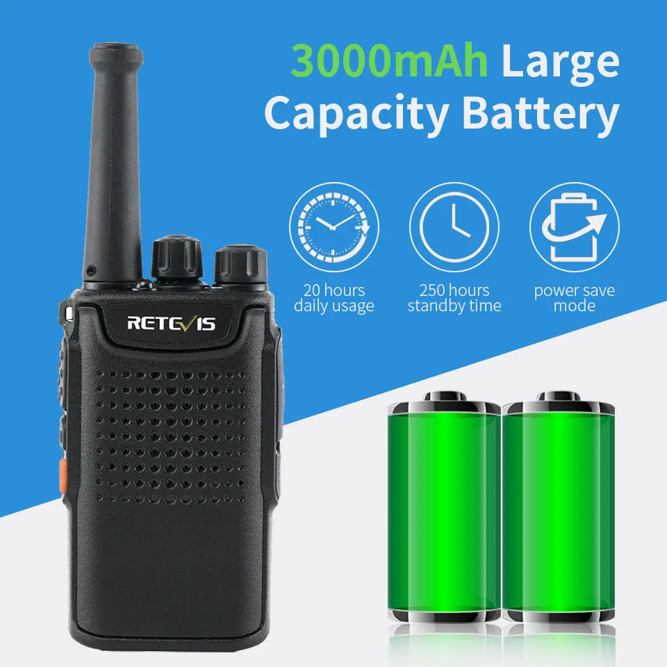 Рация Retevis RT667/RT67 PMR радио 446 VOX Немагнитный динамик 3000 мАч USB зарядка двухсторонняя