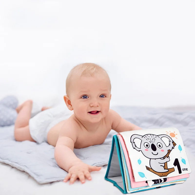 

Infant Educational Toys Soft Baby Cloth Book Desk Calendar Book with Safety Mirror Sound Paper Newborns Books for Kids Toys