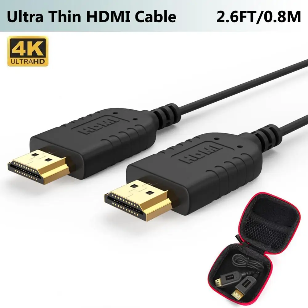 Extremos de Hdmi do Mundo para o Cardan 2.6 do Cabo 4k de Foinnex Cabo Magro Flexível Super Ultra Fino Hdmi 2.0 Pés Cabos Mais Finos