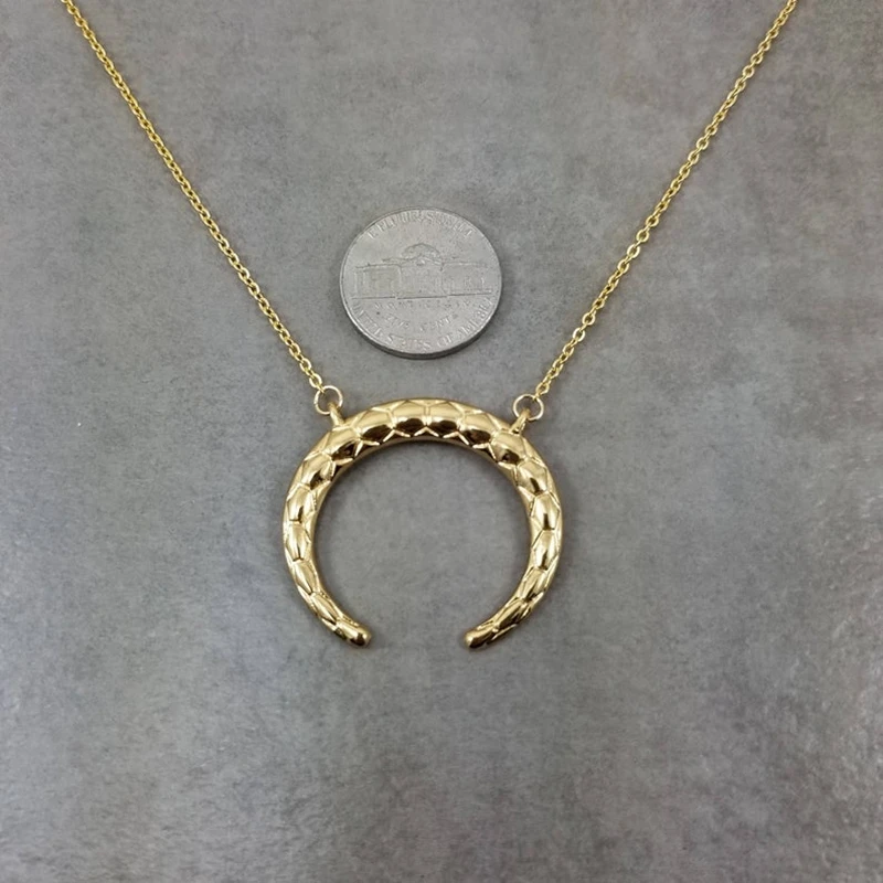 GORGEOUS TALE Black Gun Color Boho Horn Pendant Necklace Women Men Small Chain Tattoo Choker Gold Silver Steampunk Jewelry|bff necklace|statement
