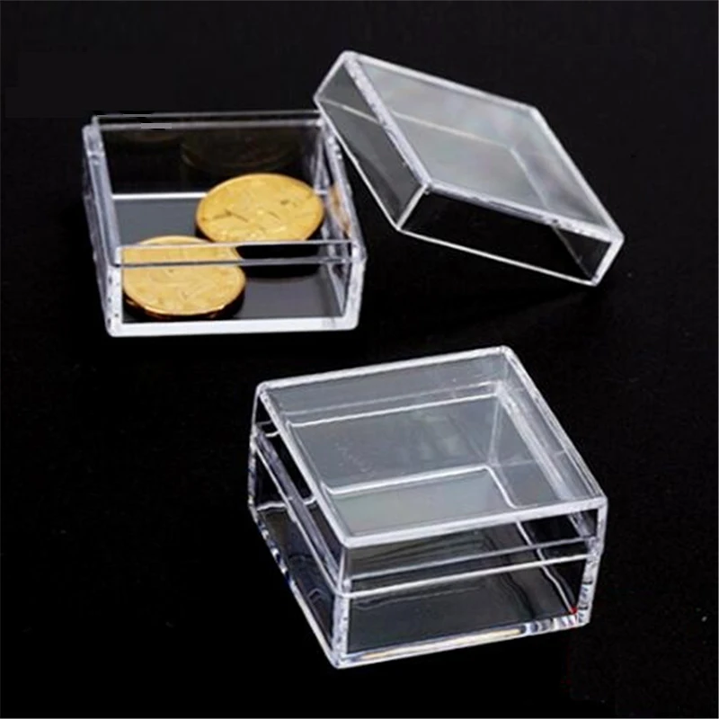 Маленькая прозрачная пластиковая коробка 16 размеров капсулы для монет Чехол