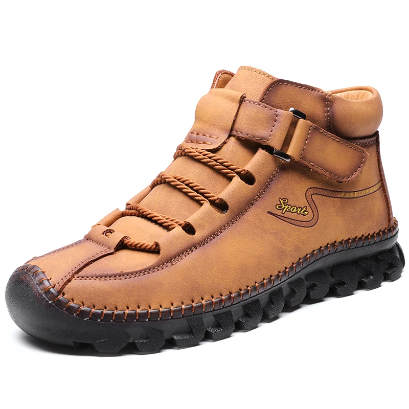 

2021 Men Boots Platform Genuine Leather Ankle Outdoor Hiking Trekking Fashion Comfortable Soft Working Trend Size38-48